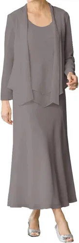 Vista 6 de ISABUFEI Mother of The Bride Dresses Long 2025 - Chiffon Mother of The Groom Dress with Jacket