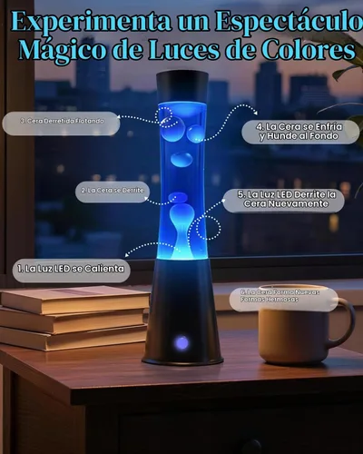 Vista 5 de AONESY Lámpara de movimiento líquido con control remoto y temporizador de 12 horas, luz nocturna que cambia de 17 colores, lámpara de mesa LED