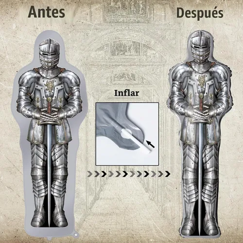 Vista 8 de Globos de fiesta de caballero Lidmada, suministros de decoración de castillo medieval globos de aluminio en foil para fiesta temática de dragón