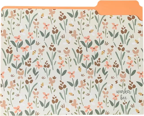 Vista 7 de Carpetas de archivos lindas de Steel Mill & Co., juego de 9, organizador de documentos para archivador, archivos decorativos de tamaño carta, abejas