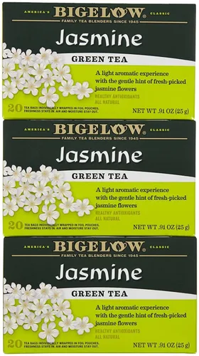 Vista 45 de Bigelow Té verde con melocotón, cajas de 20 unidades (paquete de 6) Té con cafeína con té verde y menta, 120 bolsas de té en total