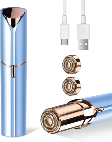Vista 18 de Removedor de vello facial para mujeres, afeitadora para mujeres sin dolor, afeitadora facial - Mini removedor de pelo, afeitadora eléctrica portátil