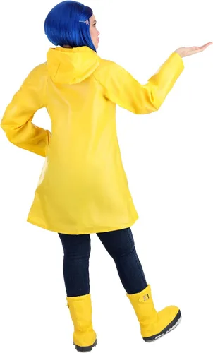 Vista 6 de Disfraz de Coraline para adultos, chaqueta de lluvia Coraline para mujer