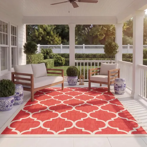 Vista 25 de SAFAVIEH Courtyard Collection - Alfombra decorativa de 2 x 3 pies 7 pulgadas, verde oscuro y beige, no desprende pelusa y de fácil cuidado