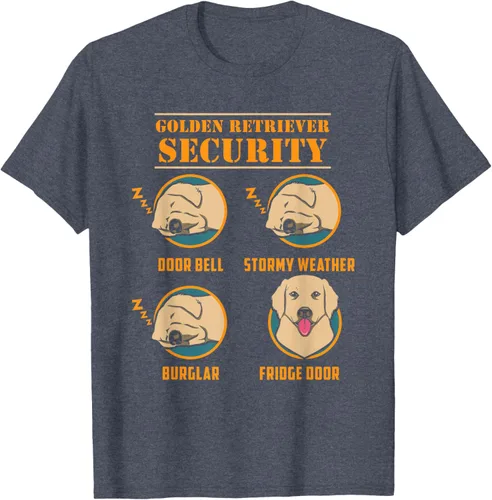 Vista 74 de Camisa Golden Retriever de seguridad Golden Retriever para perro divertido, Negro, S
