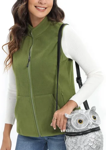 Vista 3 de Xeoxarel Chaleco de forro polar para mujer con 6 bolsillos (XS-2XL)