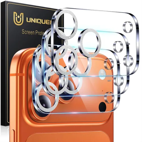 Vista 52 de UniqueMe para Paquete de 3 Protectores de Lente de Cámara para iPhone 15 Pro/iPhone 15 Pro Max, [Protección contra Caídas] [Compatible con Fundas]
