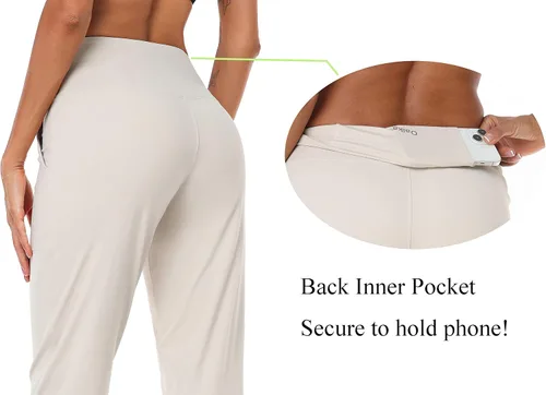Vista 107 de Oalka - Pantalones deportivos para mujer, con cintura alta y bolsillos, para hacer deporte, yoga y entrenar