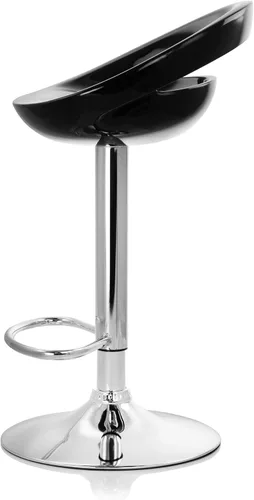 Vista 5 de Elama Moderno taburete de bar ajustable retro de 2 piezas con base cromada