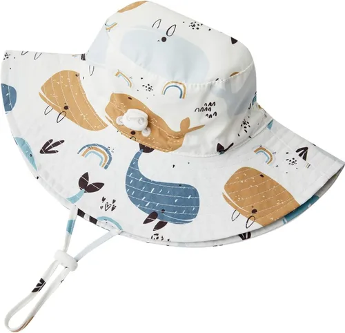 Vista 3 de Sombrero de sol para bebé, sombreros de pescador para niños, protección solar de verano, sombreros de playa para niños, sombrero de ala ancha