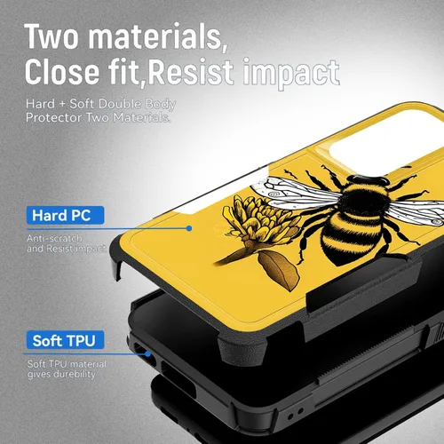 Vista 639 de Funda para Galaxy A14 5G, resistente de doble capa híbrida de policarbonato duro, goma suave, a prueba de golpes, funda protectora resistente