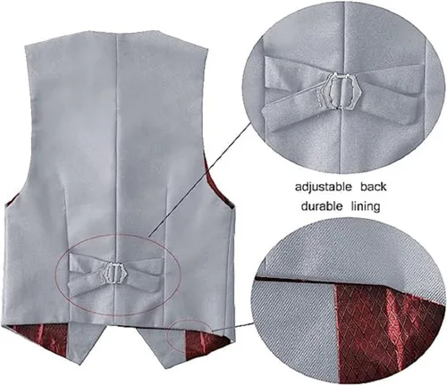 Vista 3 de Conjunto formal de 5 piezas con chaleco y pantalones para niños