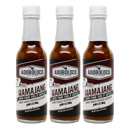 Vista 10 de Adoboloco ¡Salsa picante FIYA! FIYA! (paquete de 3) Salsa de 5 oz Mezcla de salsa de chile ardiente extremadamente picante súper sabrosa