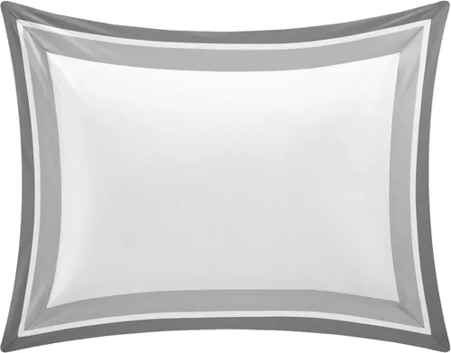 Vista 4 de Casabolaj Shading - Juego de funda de edredón de 3 piezas, 100% algodón egipcio, satén de lujo de 400 hilos, marco de retazos con cierre de botón
