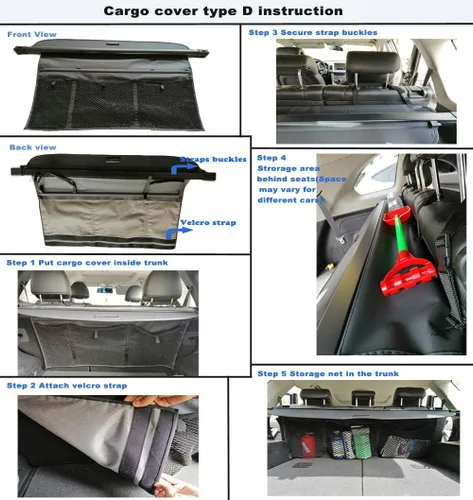 Vista 5 de MarretooAuto Cargo Cover Compatible with 13-16 for Mazda CX-5 Factory Style Black Retractable Rear Security Trunk Cover Net