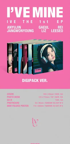 Vista 2 de IVE I've Mine Contenido del álbum del primer EP+Tarjeta fotográfica+Seguimiento sellado (versión Digipack Gaeul)