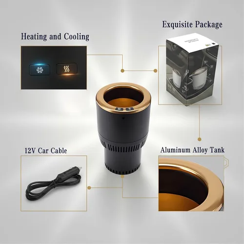Vista 4 de Calentador de vasos de automóvil 2 en 1 de alta calidad, enfriador inteligente para tazas de automóvil, regalo de temporada festiva, soporte