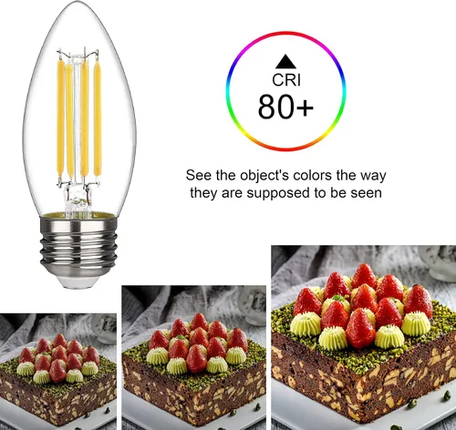 Vista 3 de Bombilla LED B11 regulable para candelabro, base E26, blanco cálido, 6