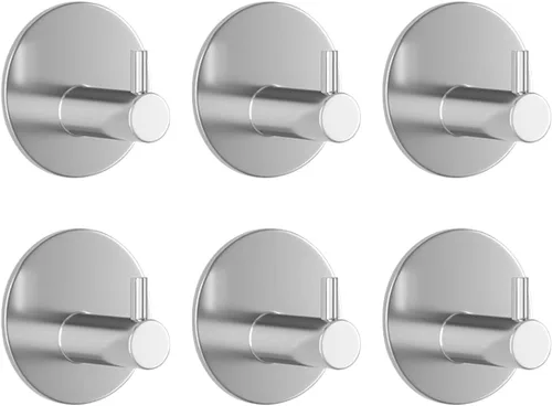 Vista 7 de Miliocry Paquete de 6 ganchos para toallas de baño, ganchos adhesivos para colgar toallas de baño, ganchos de pared resistentes, resistentes al