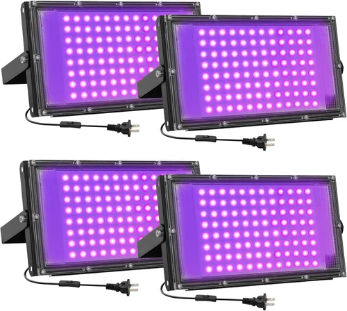 Vista 10 de 50W luces negras LED para fiesta brillante, IP65 impermeable luz negra UV reflector 395nm foco de luz negra púrpura lámpara de luz UV fluorescente