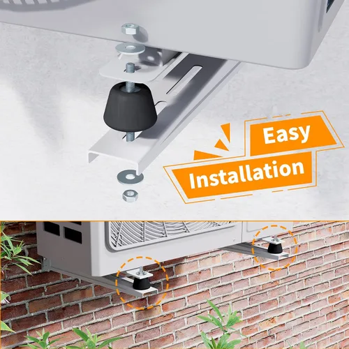 Vista 5 de Soportes aisladores de goma antivibración con pernos amortiguadores, soportes aisladores de goma para mini bombas de calor divididas, compresores