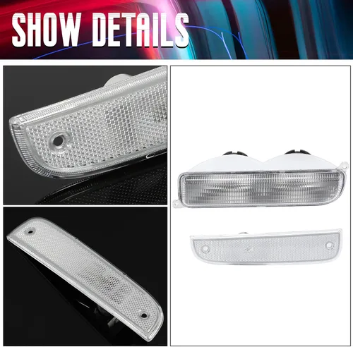 Vista 5 de ECOTRIC Luces de esquina + luces de señal compatibles con Jeep Cherokee XJ 1997-2001 solo luces de esquina transparentes y luces de señal