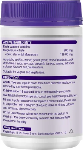 Vista 2 de Henry Blooms Citrato Tri-Magnesio 900mg 150 Cápsulas Paquete a Granel