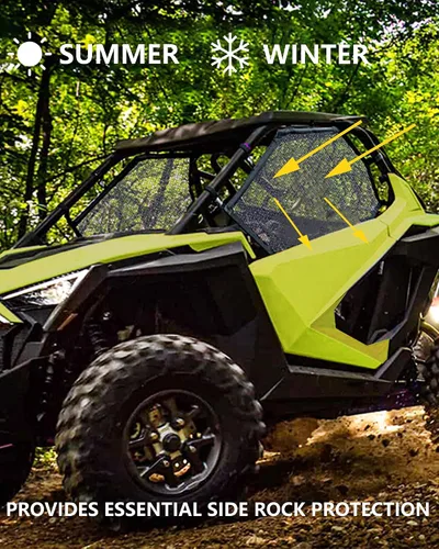 Vista 2 de Red para Ventana de ATV/UTV Protector de Malla para Jaula Trasera Enrollable + Derecha + Izquierda Cubierta de Red Protectora de Sombra para Ventana