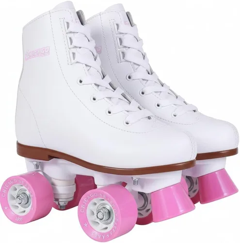Vista 7 de Chicago Rink Patines para niñas y niños – Zapatos de patinaje duraderos para uso en interiores y exteriores con cuello acolchado en el tobillo