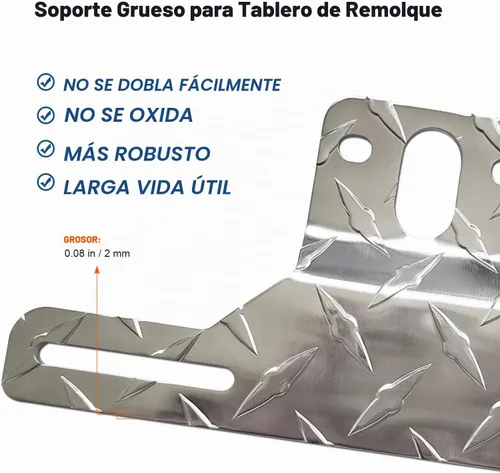 Vista 4 de FBJTDQ Marco de Soporte para Placa de Matrícula de Remolque - Soporte de Aluminio Resistente para Camiones, Remolques, RVs, Barcos, 1 Paquete