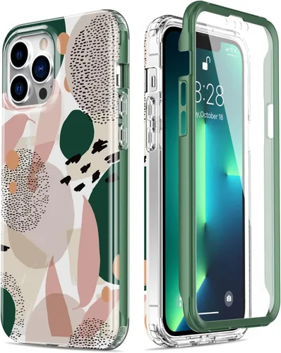 Vista 30 de Esdot Funda protectora para iPhone 13 Mini con protector de pantalla integrado, protección de grado militar con diseños de moda para mujeres