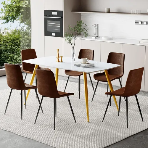 Vista 28 de Juego de 4 mesas de comedor negras para mesa de comedor de 4,50 pulgadas para 4, sillas de cocina de piedra sinterizada, fácil de montar, adecuado