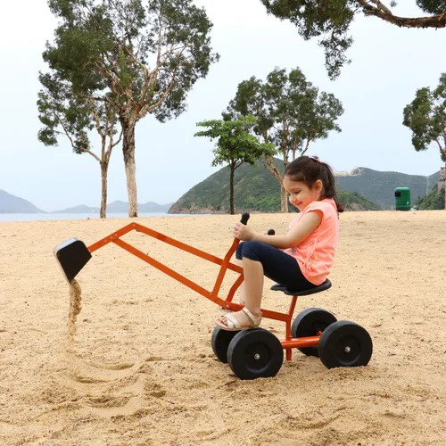 Vista 2 de Albott Excavadora de arena manejable con grúa de juguete que funciona con ruedas de 8 pulgadas y asiento giratorio de 360° (naranja)
