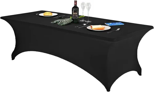 Vista 178 de FORLIFE - Funda de mesa de elastano, mantel ajustado de 4 pies para mesas rectangulares, funda elástica para patio, universal para bodas, banquetes
