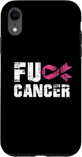 Vista 25 de iPhone 16 Fuck Cancer Survivor Gift Distressed Pink Ribbon Awareness Case