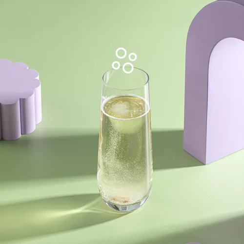 Vista 7 de JoyJolt Milo Copas de Champán Sin Tallo Juego de 8 Copas de Cristal. Flauta de Vino Prosecco de 9.5oz, Copas de Mimosa, Juego de Copas de Cóctel