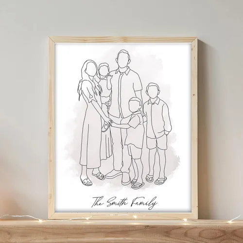 Vista 5 de NAZENTI Retrato de dibujo de una línea, retrato de pareja personalizado, regalos de pareja, lienzo personalizado, póster de retrato personalizado