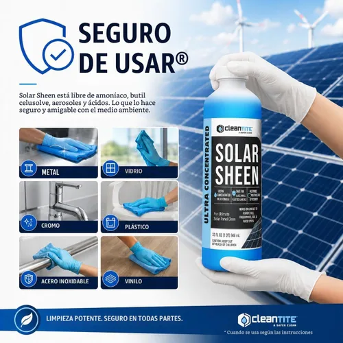 Vista 7 de Limpiador de paneles solares de 32 onzas (hace 4.52 oz) – Solución de limpieza súper concentrada para vidrio, metal, madera y plástico – Elimina