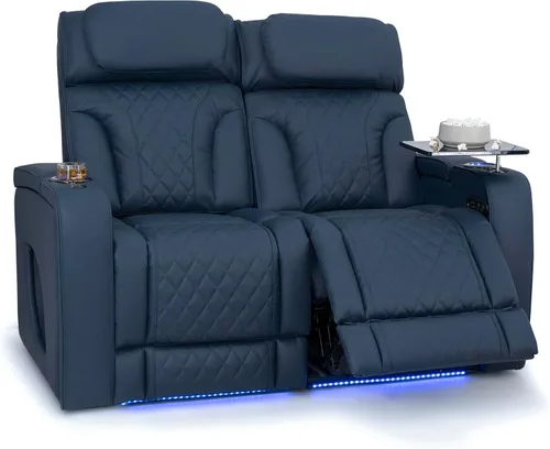 Vista 71 de Seatcraft Luminis 365 - Asiento de cine en casa (fila de 2 biplazas), color carmesí