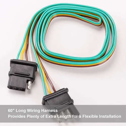 Vista 3 de Kinstecks Arnés de extensión de cable de remolque de 4 pines de 60 pulgadas para luces de remolque de barra de luz de portón trasero LED y otros usos