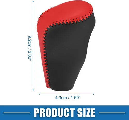 Vista 5 de Pomo de cambio de marchas, palanca de cambio automática para Mazda CX-5 2017-2021, piel sintética, color rojo