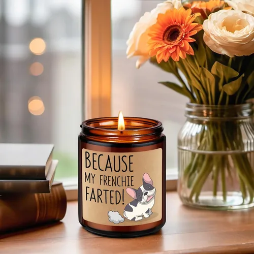 Vista 7 de Velas LEADO, regalos de bulldog francés para mujeres, hombres - divertidos regalos de bulldog para dueños de bulldog francés, papá de bulldog, mamá