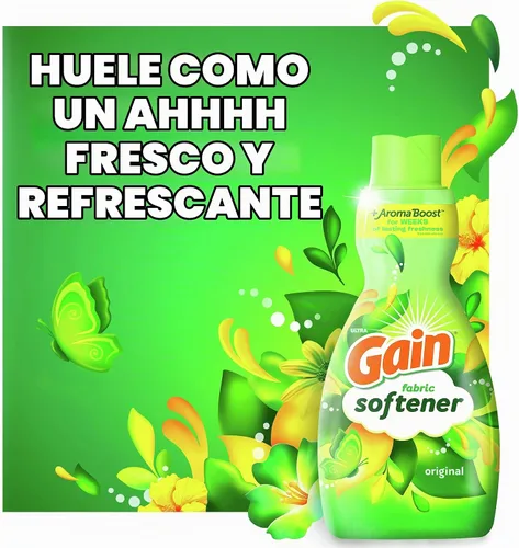 Vista 6 de Gain Líquido suavizante de telas para lavandería, aroma original, 41 onzas líquidas, 48 cargas, compatible con él, paquete de 4