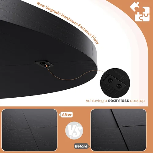 Vista 3 de Mesa de comedor redonda Garvee de 47" para 4-6 personas - Mesa de cocina circular con base de pedestal resistente, mueble de comedor para ahorrar