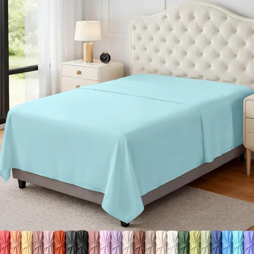 Vista 58 de Utopia Bedding Sábana encimera – 1 paquete (individual, beige) – Tela de microfibra suave cepillada – Sábana superior resistente al encogimiento y a