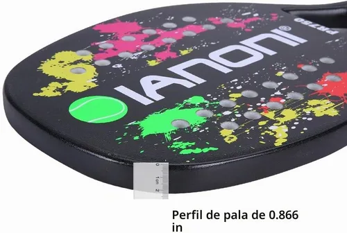 Vista 5 de IANONI Beach Tennis Racket Carbon Fiber Surface with EVA Memory Flex Foam Core Beach Tennis Racquets Lightweight Beach Tennis Paddle