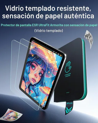 Vista 3 de ESR Paquete de 2 protectores de pantalla Armorite para iPad mini 7ª/6ª