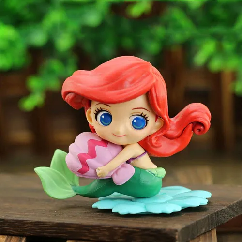 Vista 6 de Decoración de pastel de sirena con conchas marinas para decoración de pastel Ariel, figuras de sirena para temática bajo el mar, suministros