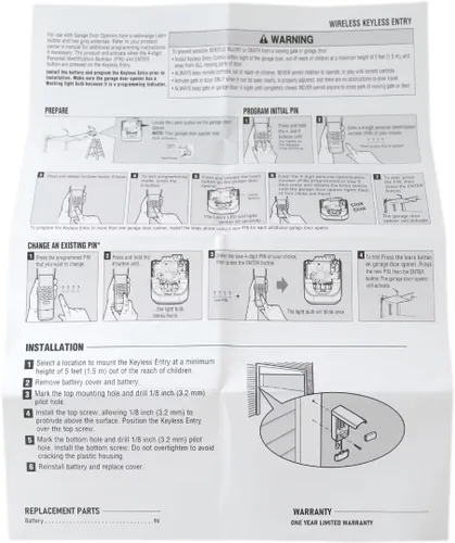 Vista 7 de 977LM 976LM 950D 956D 139.53754 Teclado inalámbrico universal sin llave Reemplazo de entrada para Liftmaster/Chamberlain/Sears Craftsman Abridor