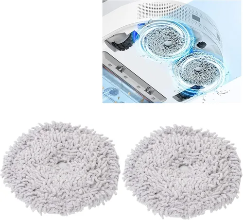 Vista 4 de TOPINCN 2 almohadillas para fregona para aspiradora, accesorio de fregona eléctrica, paño para trapeador Dreame W10 W10 PRO repuesto para fregona